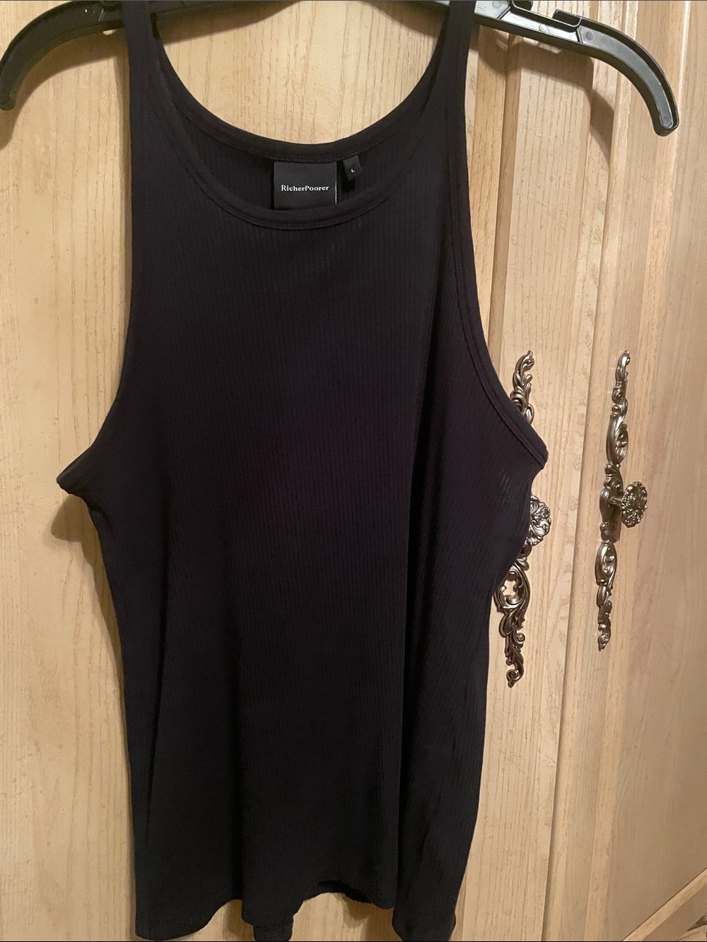 Richer Poorer Black Ribbed Scoop Neck Tank